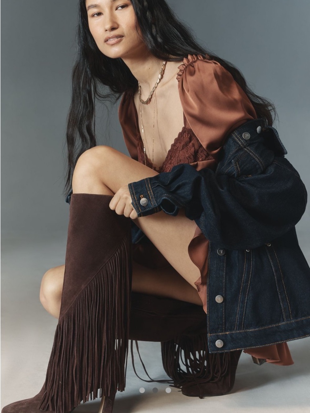 Dolce Vita Brown Suede Fringe Boot NWT